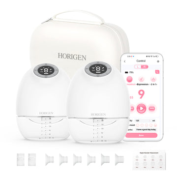 Horigen E4 Electric Breast Pump, APP Control Breastfeeding Pump Hand Free, Wireless Breast Pump Contain 15/17/21/25mm Flange and Independent Breastmilk Storage, Leak-Proof,Discreet, Quieter