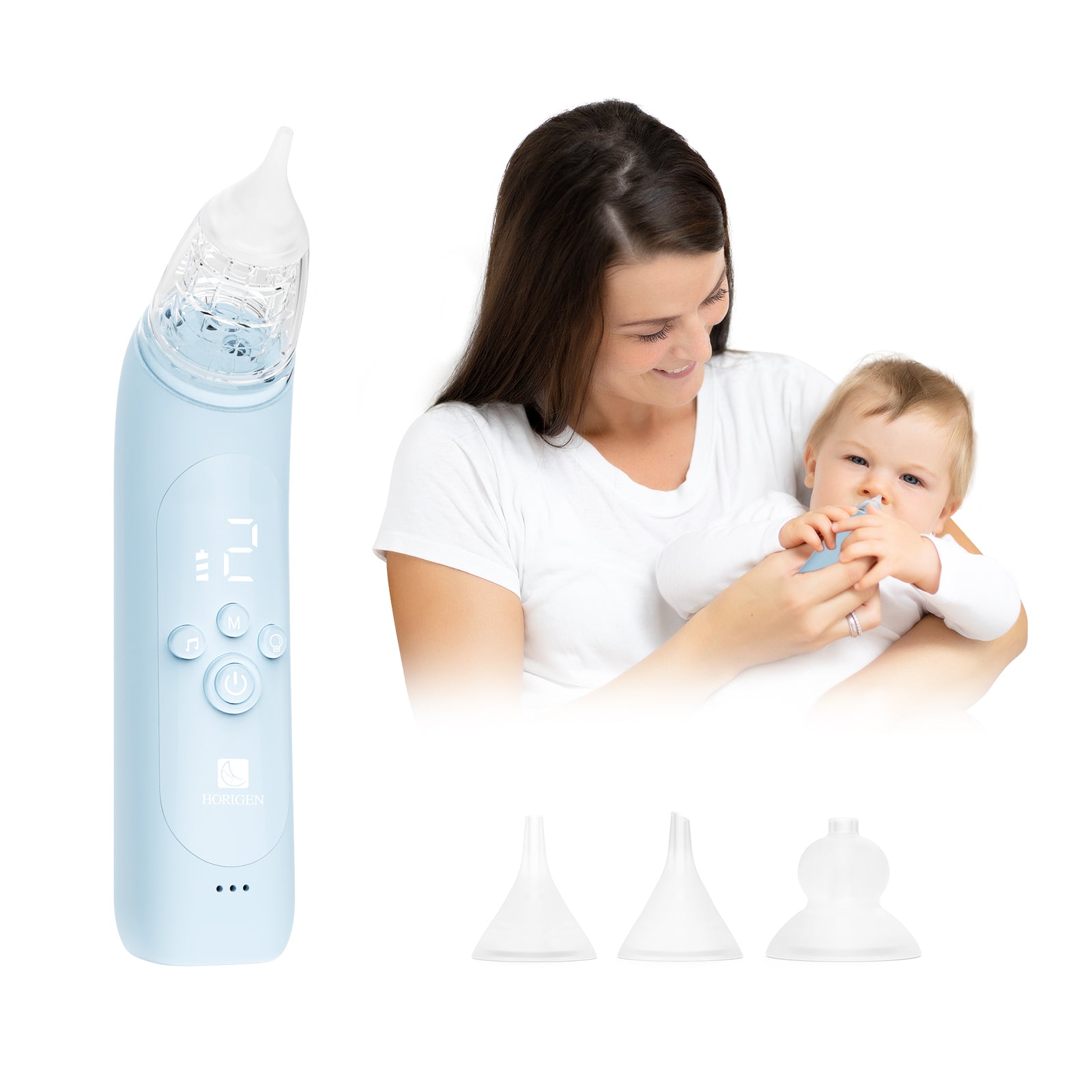 Nasal Aspirator for Baby, Electric Baby Nose Suction with 5 Adjustable Levels Suction, USB-C Rechargeable Mucus Cleaner with Lights and Music, Baby Nasal Aspirator for Toddler with 3 Silicone Tip