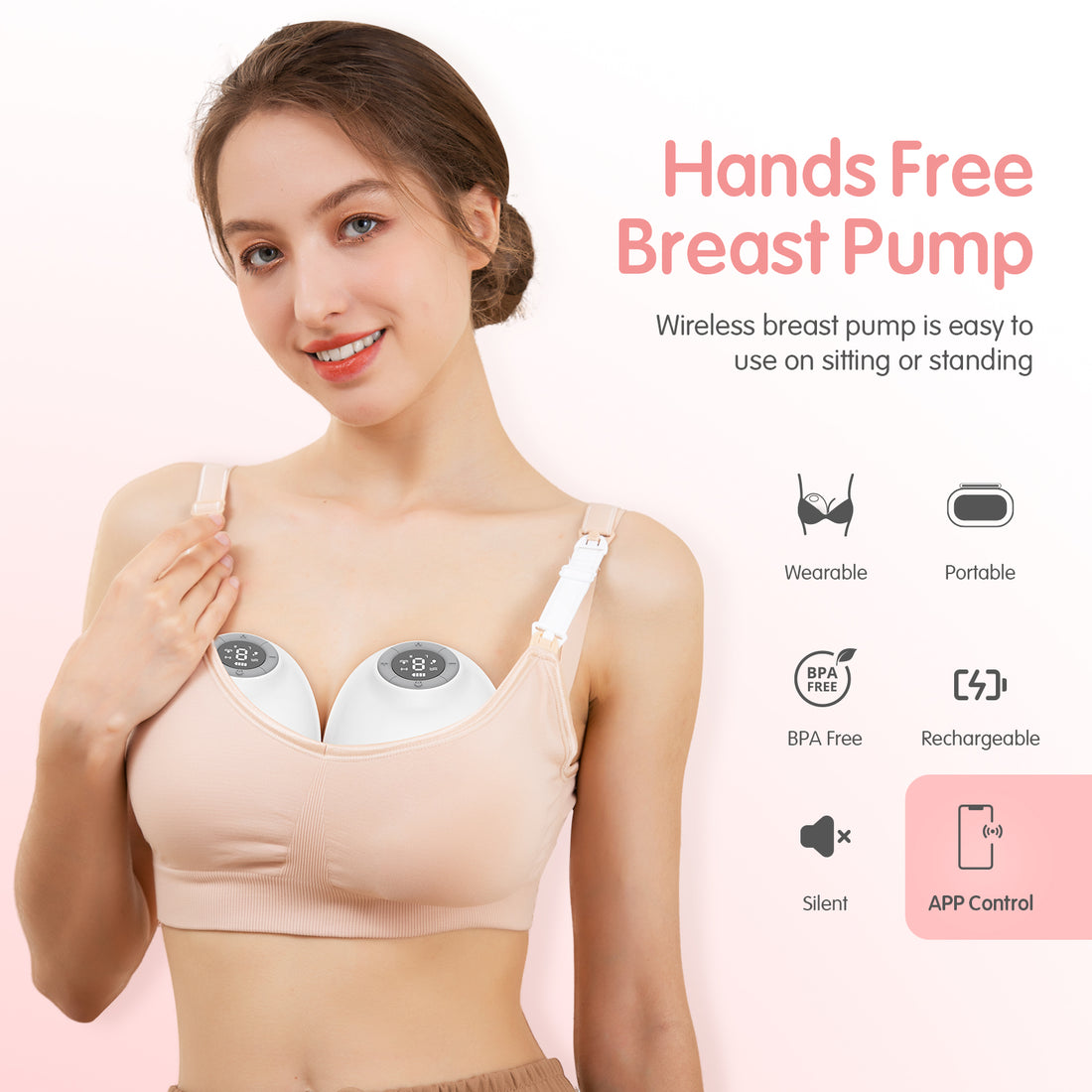 APP Control Wearable Electric Breast Pump XN/MD-2249B