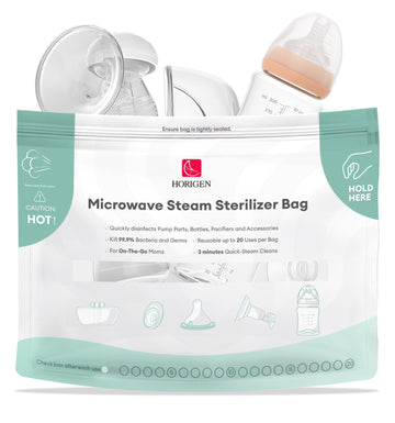 Microwave Bottle Bags, Reusable Microwave Steam Bags(20 Uses Per Bag), Large Portable Travel Microwaves Bags for Pump Parts,Baby Bottle, Pacifiers